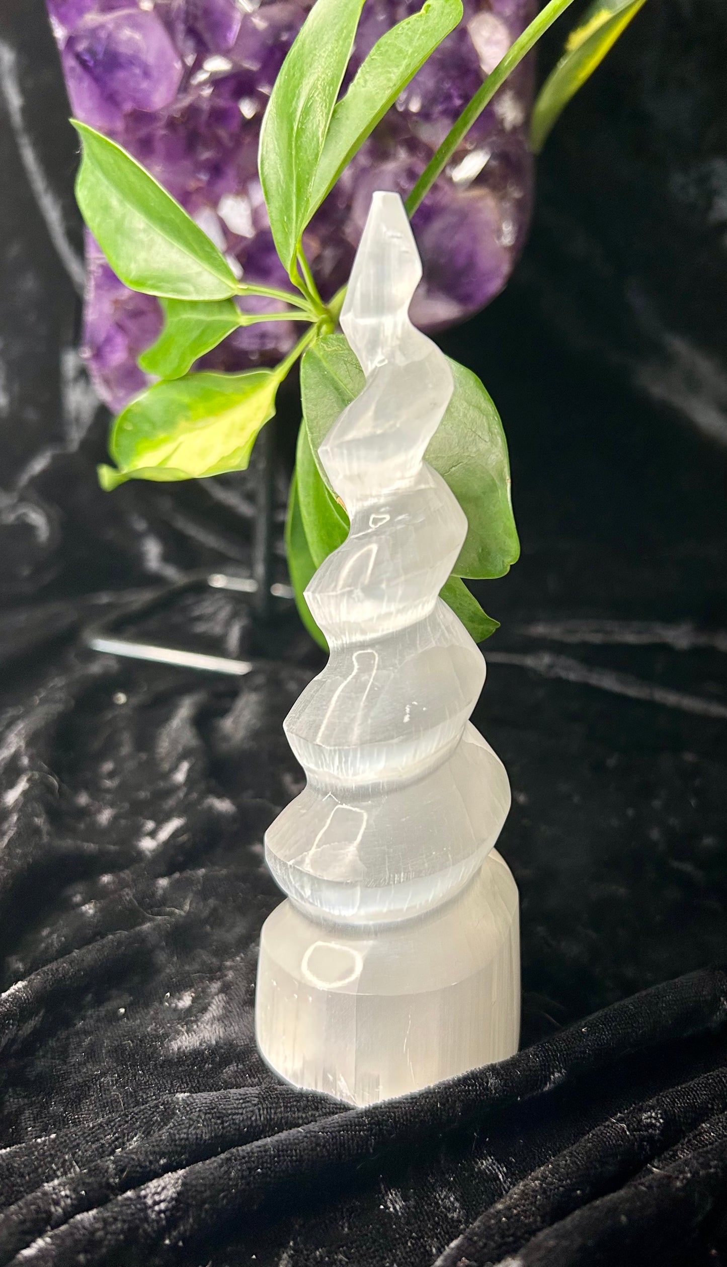 Large Selenite unicorn horns