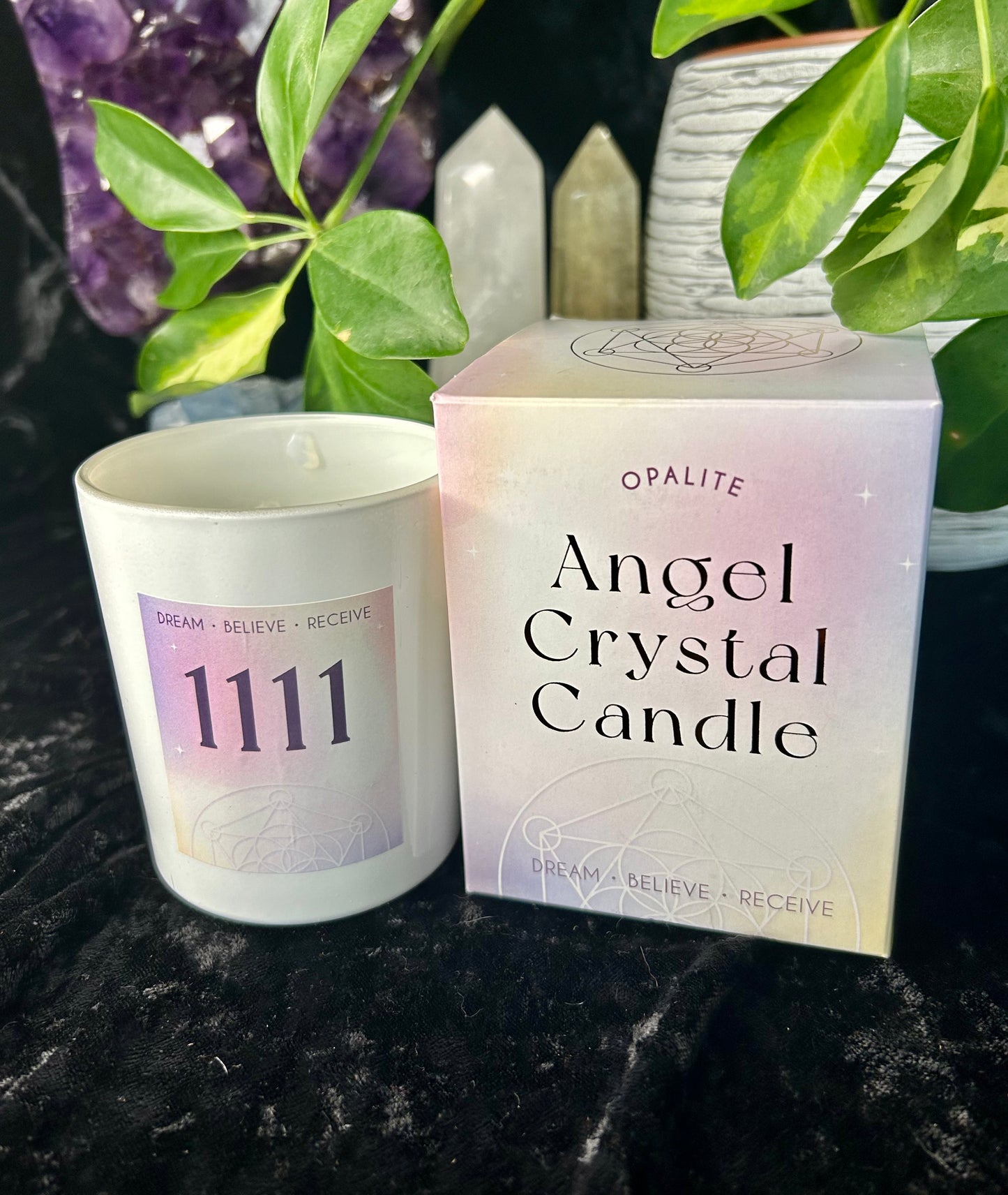 1111 Angel Crystal candle