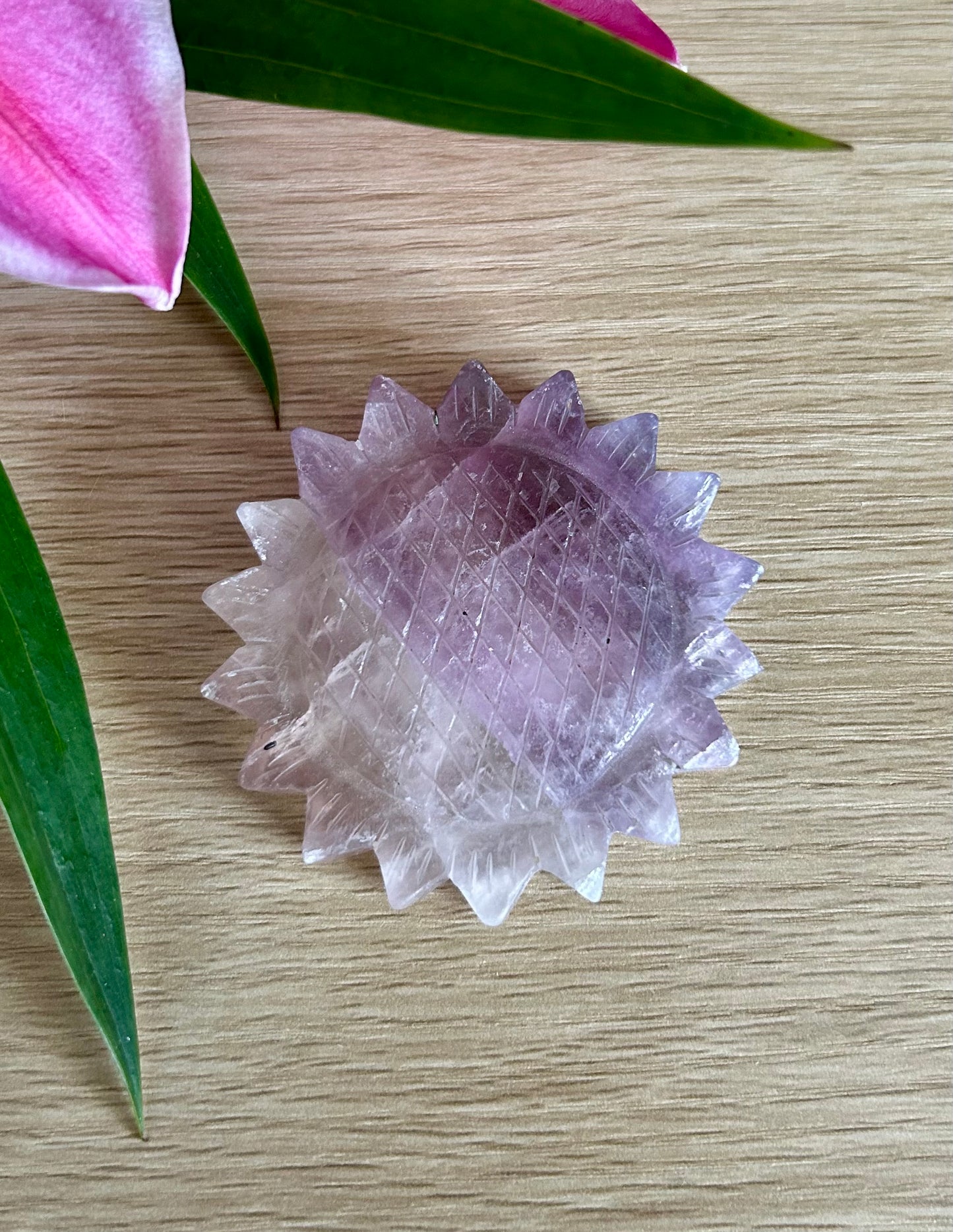 Violet fluorite sunflower