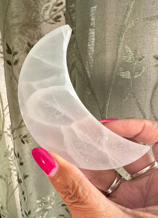 Selenite crescent moon