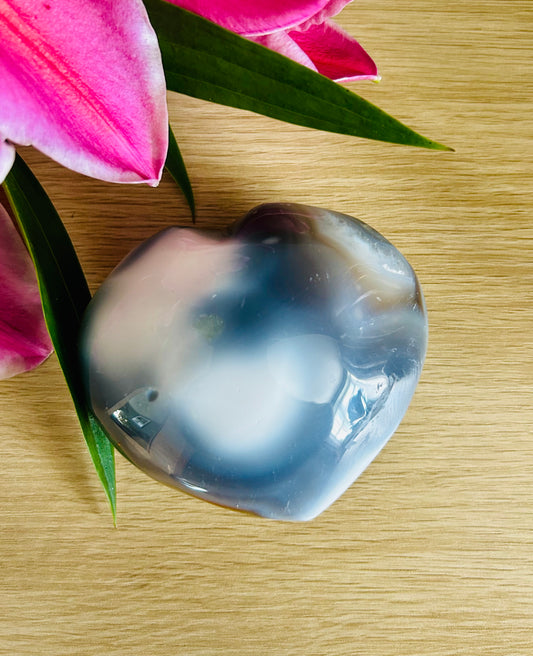 Orca Agate heart