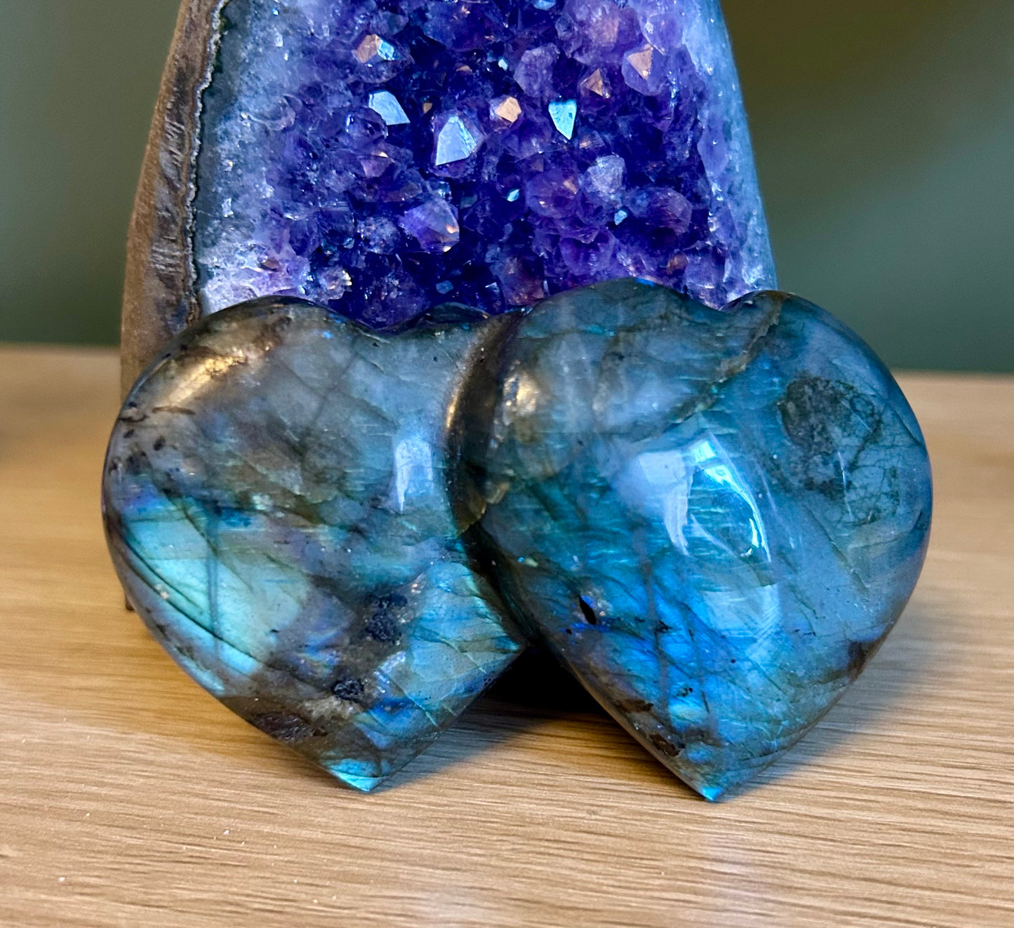 Labradorite twin heart