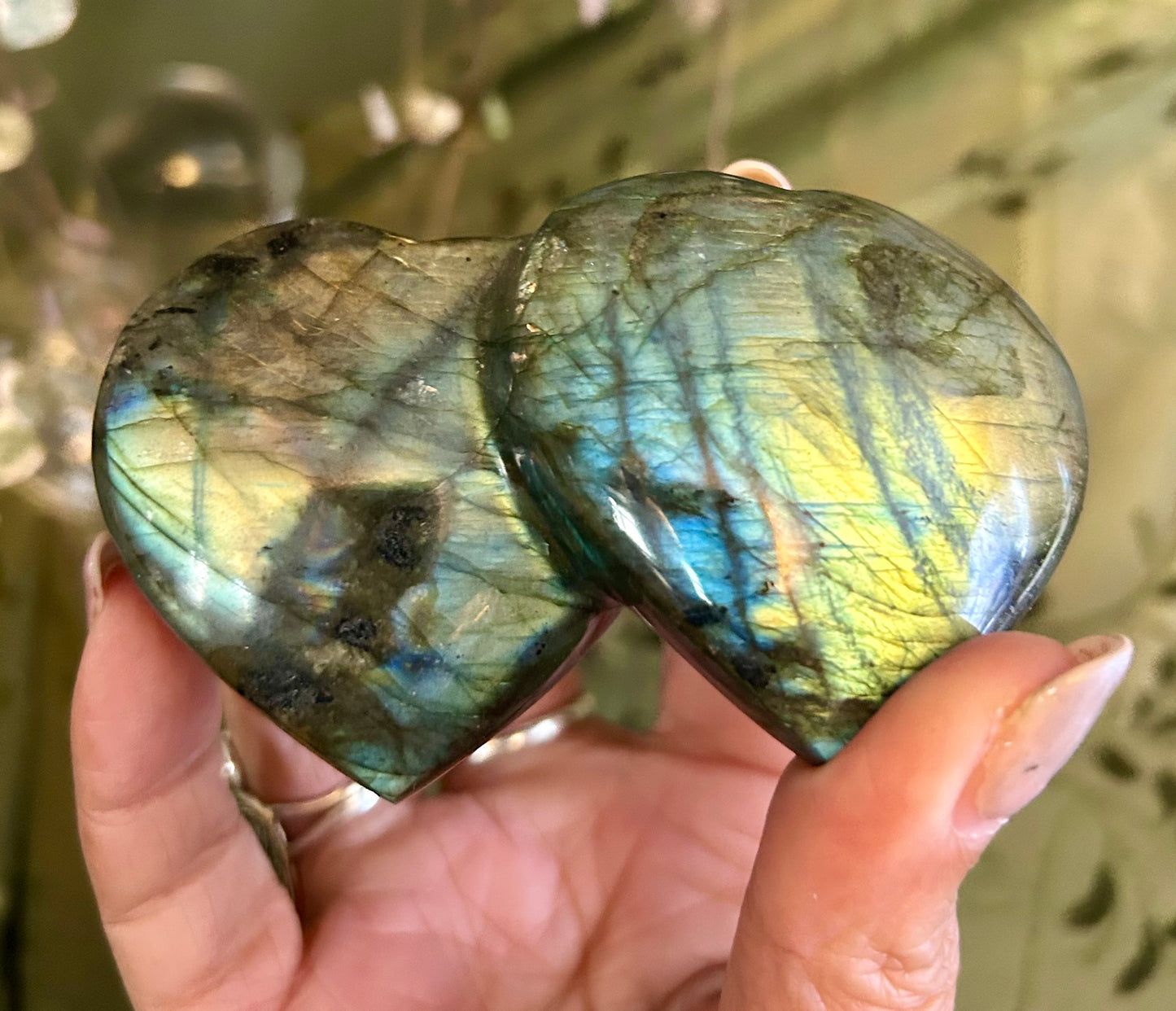 Labradorite twin heart