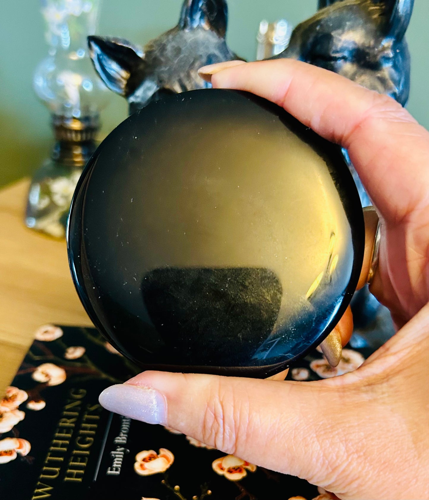 Black Obsidian scrying mirror