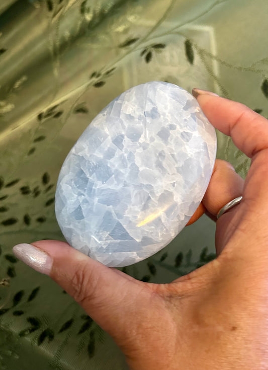Blue Calcite palm stone