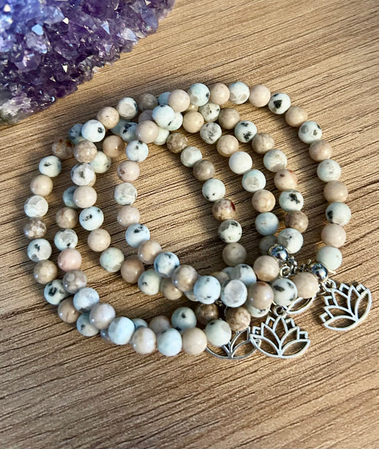 Kiwi and Picture Jasper bracelet