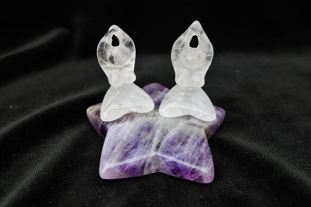 Clear Quartz carved Goddesses