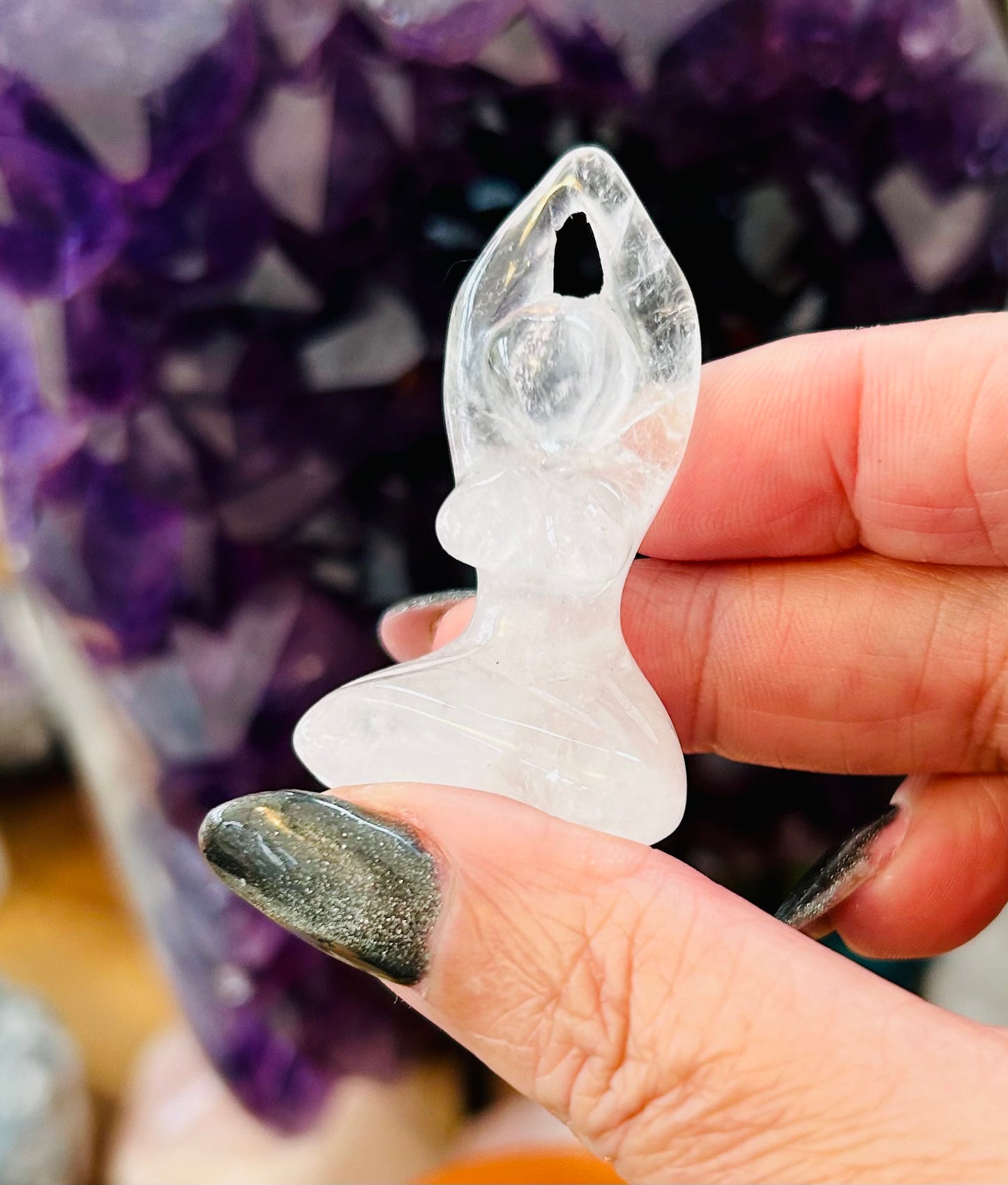 Clear Quartz carved Goddesses