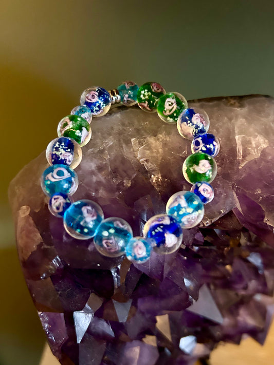 Lampwork bead bracelet