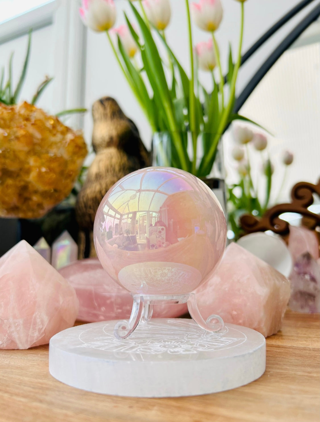 Rose Quartz Aura Sphere