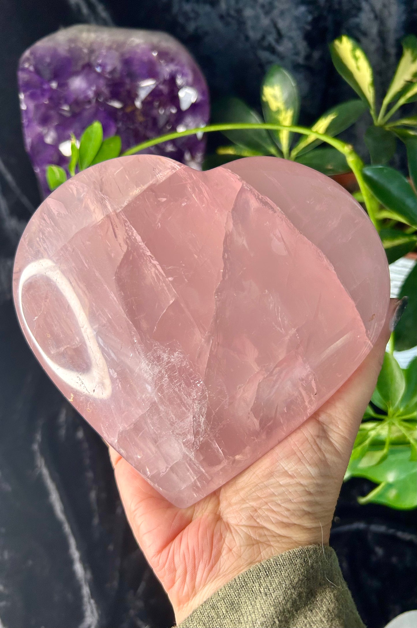 Rose Quartz jumbo heart