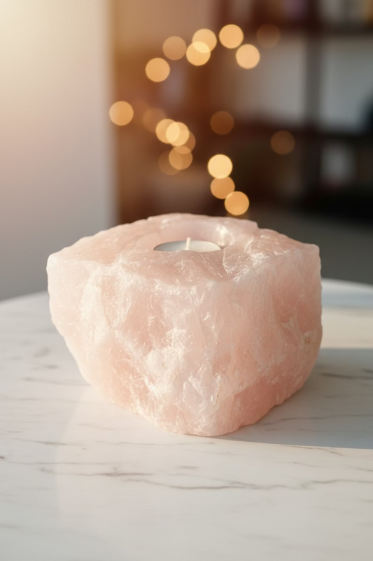 Rose Quartz tea light holder